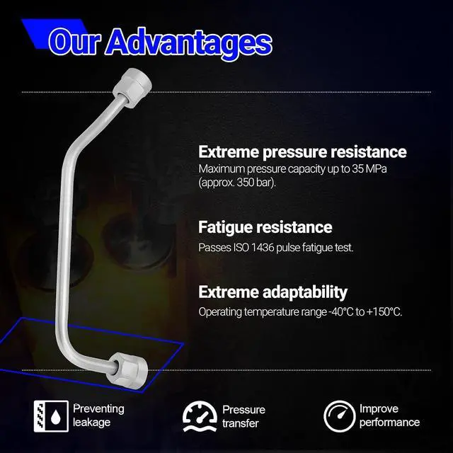 Alt view image 5 of 7 - 12618337 Intermediate Fuel Feed Pipe - High Pressure Fuel Line (Pump To Rail) for 2014-2021 Chevy Silverado 1500 Suburban Tahoe Express Camaro/GMC Sierra Yukon Savana