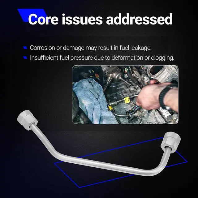 Alt view image 4 of 7 - 12618337 Intermediate Fuel Feed Pipe - High Pressure Fuel Line (Pump To Rail) for 2014-2021 Chevy Silverado 1500 Suburban Tahoe Express Camaro/GMC Sierra Yukon Savana