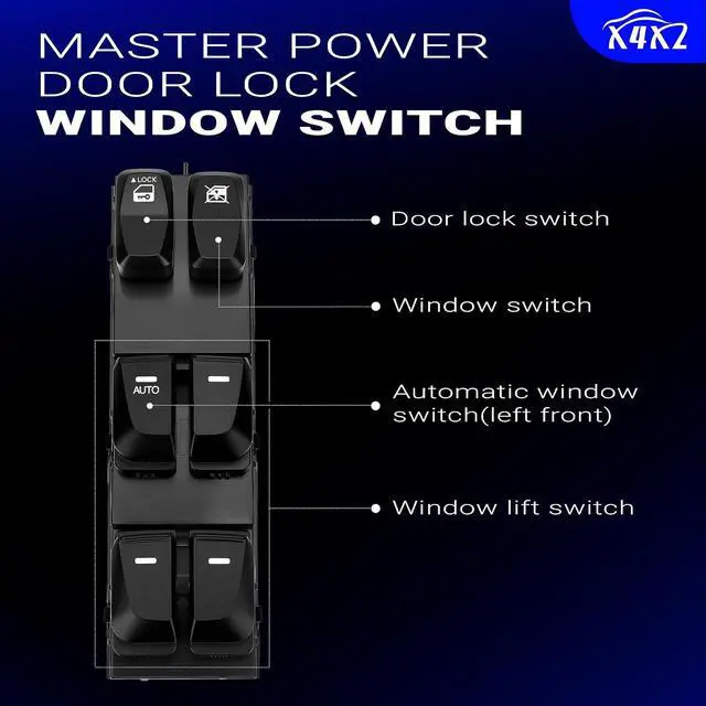 Alt view image 6 of 7 - 93571-2S000 Front Left Driver Side Power Window Door Lock Switch with Auto Up & Down for 2010-2015 Hyundai Tucson 2.0L 2.4L with Auto Up&Down Windows Replaces# 935712S000