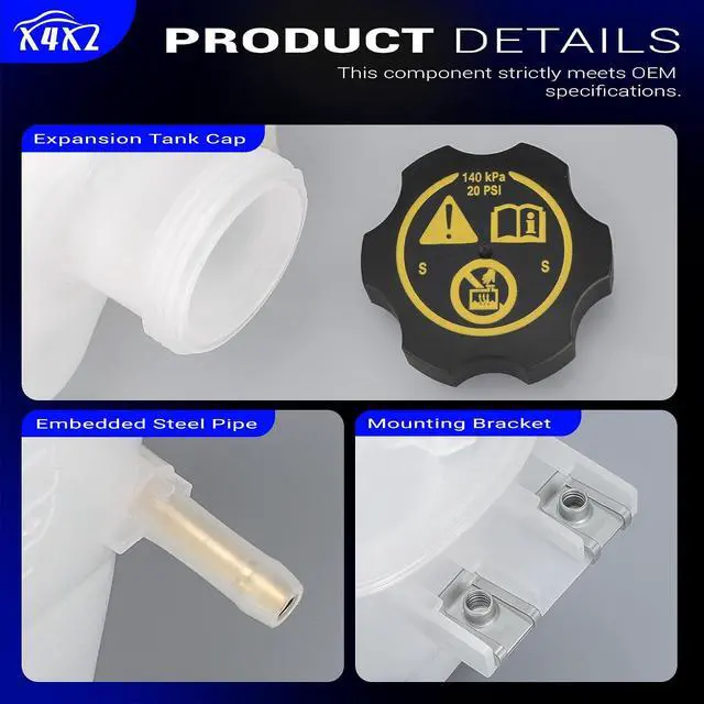 Alt view image 7 of 7 - 95352005 Front Engine Coolant Reservoir Radiator Expansion Tank with Cap for 2013 2014 2015 Chevy Spark Replaces# 42620261,13502354,3014153