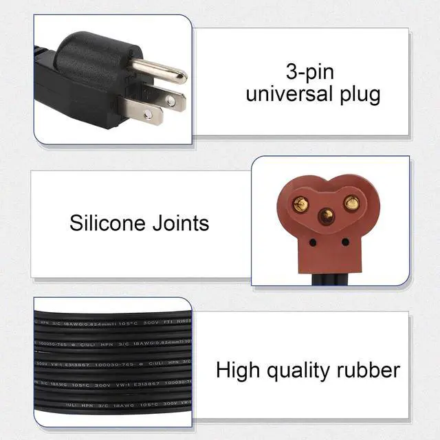 Alt view image 2 of 6 - 3600006 Engine Block Heater Cord Cable Cordset with Protector for Ford F350 F250 E350 E250/01-18 6.6L Duramax Engine Chevy Silverado GMC Sierra 2500 3500 Replaces# 19301659 23402644