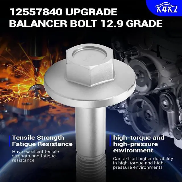 Alt view image 4 of 7 - 12557840 Upgrade 12.9 Grade Balancer Bolt for GM Harmonic Balancer Crank Bolt, for All gen III and gen IV LS engines except for LS7/LS9. 4.8L 5.3L 6.0L 6.2L LS1 LS2 LS3 LS6 L99 LM7 LR4 LMG LQ4 LQ9 L96