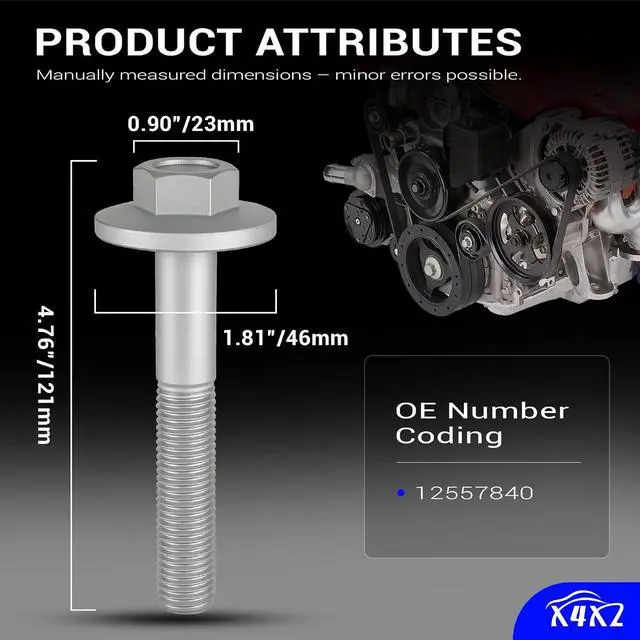 Alt view image 3 of 7 - 12557840 Upgrade 12.9 Grade Balancer Bolt for GM Harmonic Balancer Crank Bolt, for All gen III and gen IV LS engines except for LS7/LS9. 4.8L 5.3L 6.0L 6.2L LS1 LS2 LS3 LS6 L99 LM7 LR4 LMG LQ4 LQ9 L96