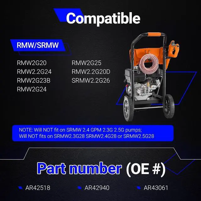 Alt view image 2 of 7 - AR42518 Pressure Washer Pump Head for Troy Bilt RMW SRMW Pumps RMW2G20 RMW2G23B RMW2G24 RMW2G25 RMW2.2G20D RMW2.2G24 SRMW2.2G26 Complete Pump Head Assy Replaces# AR42940 AR42518 AR43061 AR Pump