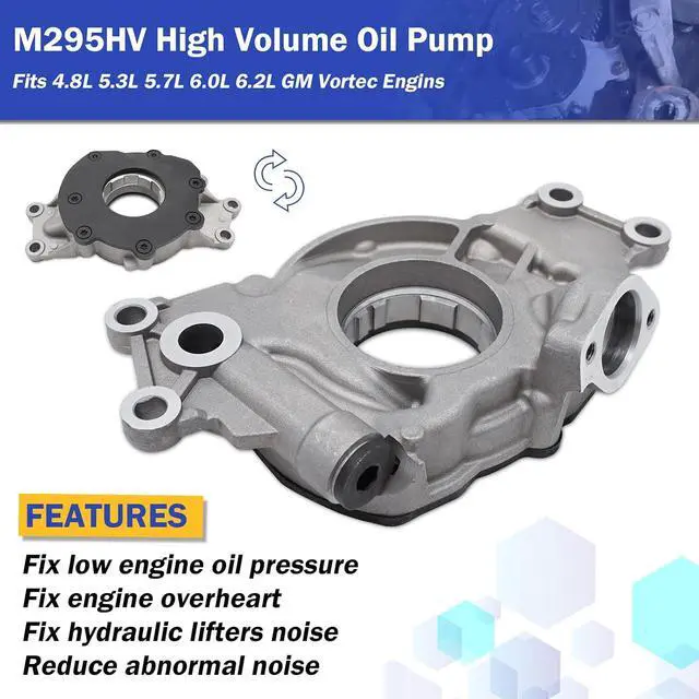Alt view image 4 of 7 - M295HV High Volume Oil Pump kit with Gaskets TCS45993 and Balancer Bolt 12557840 for Chevy Silverado Suburban 1500 Tahoe Trailblazer GMC Sierra 1500 Yukon XL Cadillac Escalade Rainier