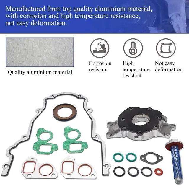Alt view image 5 of 7 - M295HV High Volume Oil Pump kit with Gaskets TCS45993 and Balancer Bolt 12557840 for Chevy Silverado Suburban 1500 Tahoe Trailblazer GMC Sierra 1500 Yukon XL Cadillac Escalade Rainier