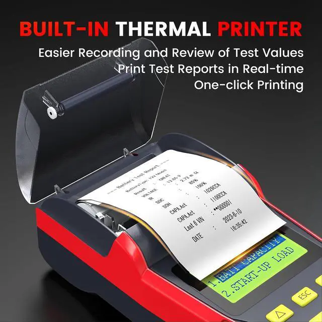 Alt view image 2 of 7 - BST500 Car Battery Tester with Printer, 12v 24v Automotive Battery Load Tester, Cranking Charging System Analyzer, 99.99% Accuracy for Car Motorcycles Truck SUV ATV RV and More