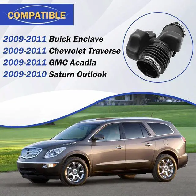 Alt view image 2 of 7 - Air Cleaner Intake Hose Tube for 2009 2010 2011 Buick Enclave Chevy Traverse GMC Acadia Saturn Outlook 25783713