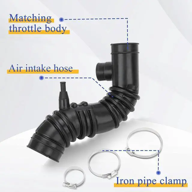 Alt view image 3 of 7 - Air Cleaner Intake Hose Tube with Clamps for 2000-2001 Toyota Camry / 2000-2001 Toyota Solara L4 2.2L 17881-03110 696-717