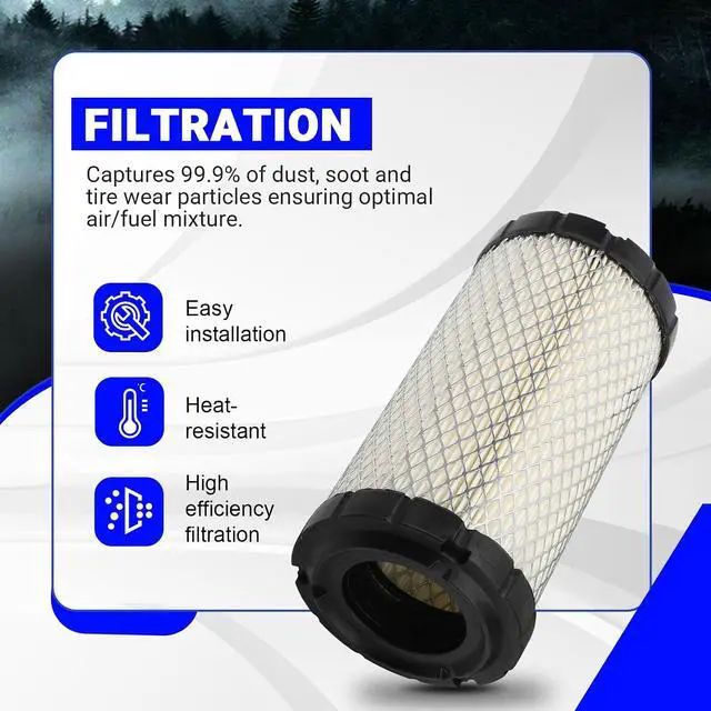 Alt view image 4 of 7 - 2PCS Air Filter Replace For P822686/ Baldwin RS3715 / Fleetguard AF25550 / WIX 46449 / John Deere M113621 / Kawasaki Mule 11013-1290 11013-7029 11013-7048 / Kubota 6A10082630