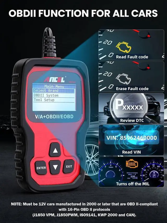 Alt view image 5 of 7 - VD500 with Protective Case Storage Bag OBD II Diagnostic Scanner fits for Volkswagen VW Audi Skoda Seat Diagnosis Check Engine Light Code Reader