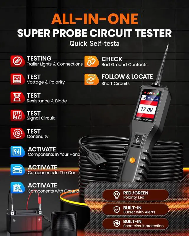 Alt view image 6 of 7 - PB100 Car Circuit Tester VD700 OBD2 Diagnostic Code Reader Scan Tool