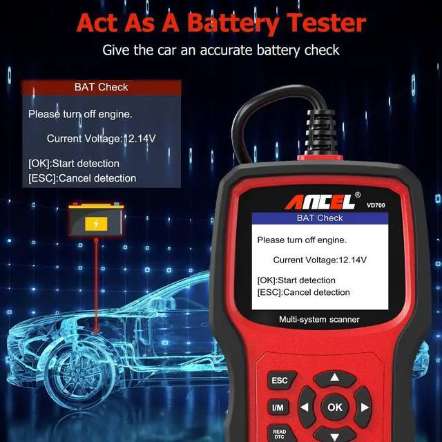 Alt view image 5 of 7 - PB100 Car Circuit Tester VD700 OBD2 Diagnostic Code Reader Scan Tool