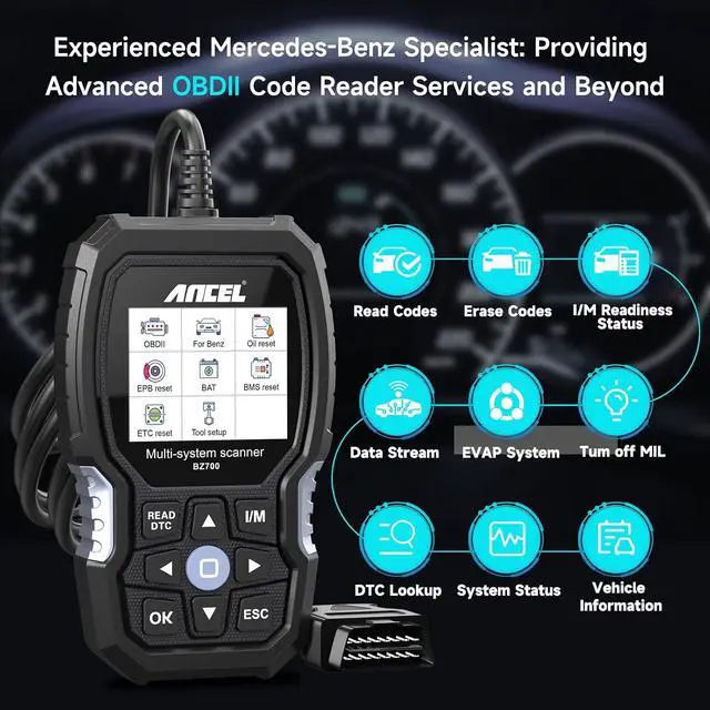 Alt view image 5 of 7 - BA301 Car Battery Load Tester with BZ700 Scanner for Mercedes Benz Sprinter Smart