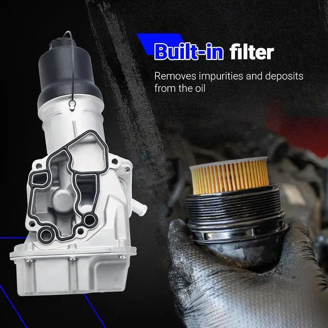 Alt view image 3 of 7 - 06F115397K Upgrade Aluminium Oil Filter Housing with Oil Cooler for VW Jetta GTI Golf Eos Passat Audi A4 A3 TT TTS 2.0L Replace# 06F115397J 06F115397H