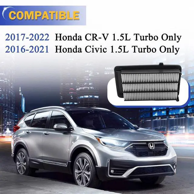 Alt view image 2 of 7 - CA12050 Engine Air Filter for 2016-2021 Honda CIVIC 2017-2022 Honda CR-V CRV 1.5L Turbo 17220-5AA-A00 AF9183