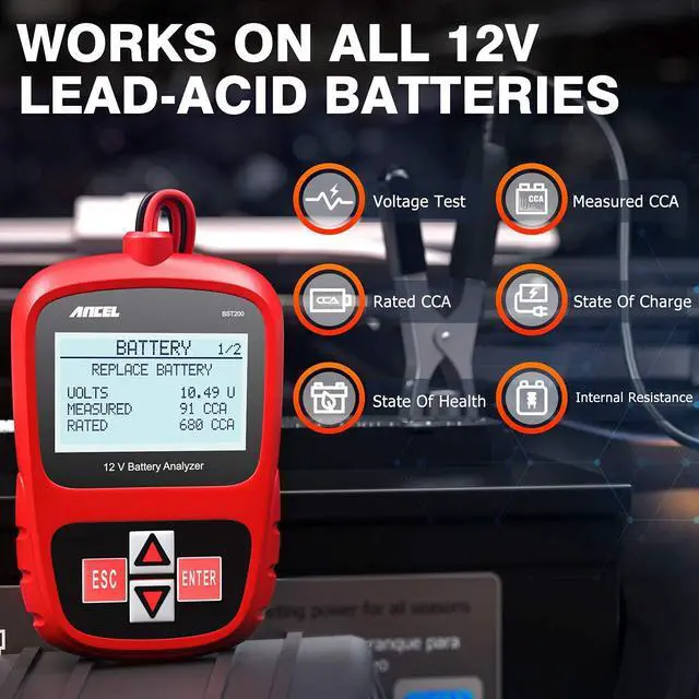 Alt view image 7 of 7 - AD410 Code Reader and BST200 Car Battery Load Tester