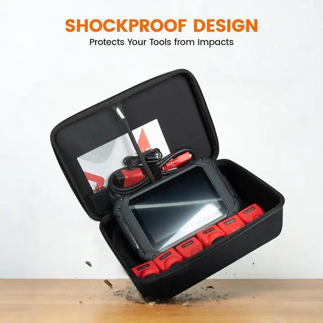 Alt view image 3 of 7 - EVA Hard Protective Case for V5 HD PRO Heavy Truck Scanner, Waterproof Shockproof Storage Bag with Large Capacity, Smooth Zippers and Easy Carry Handle, Travel Ready