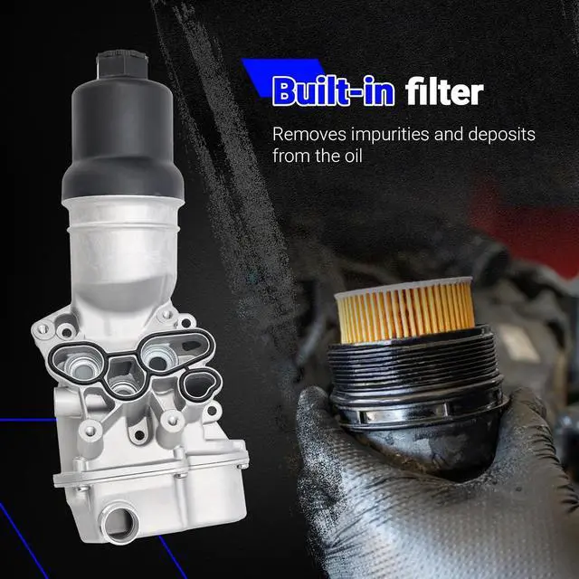 Alt view image 5 of 7 - 06F115397H Upgrade Aluminium Oil Filter Housing for 06-13 VW Jetta GTI Eos Golf Passat Audi A4 A3 TT TTS 2.0L Replace# 06F115397J 06F115397K