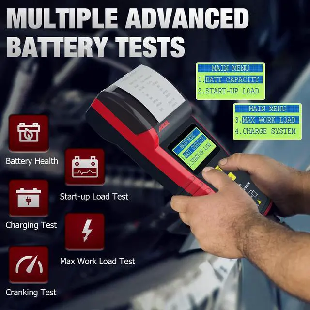 Alt view image 3 of 7 - BST500 with Case 12V 24V Automotive Battery Load Tester with Printer, 100-2000 CCA Car Battery Analyzer Auto Cranking and Charging System Alternator Test Tool for Car