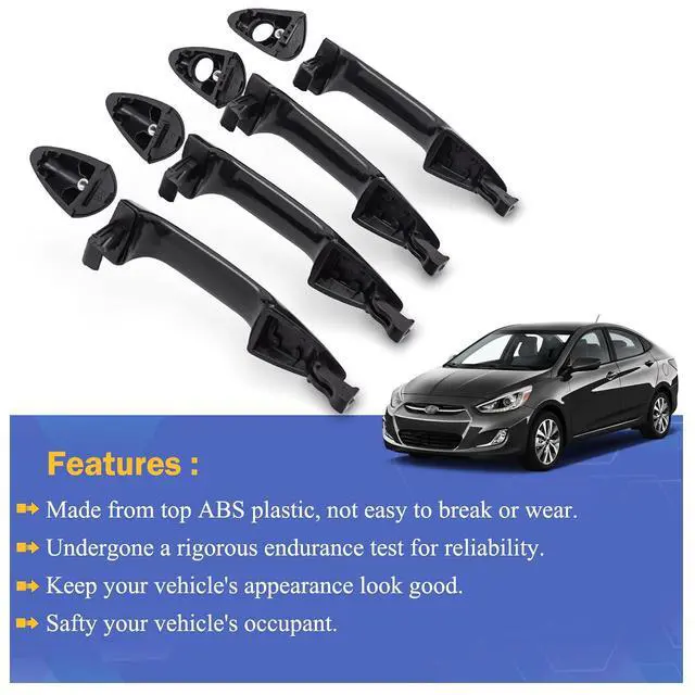 Alt view image 3 of 6 - 826511R000 826611R000 Front Rear Left Right Exterior Door Handle for Hyundai Accent 2012-2017