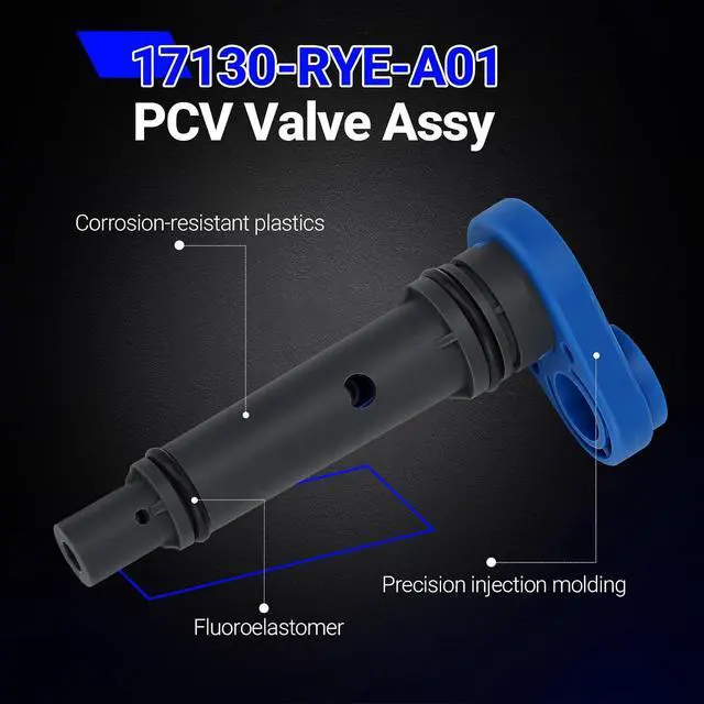 Alt view image 6 of 7 - 17130-RYE-A01 PCV Valve Assembly Compatible with Acura 3.7L V6 - Fits 2007-2013 MDX, 2009-2014 TL, 2010-2013 ZDX, 2009-2012 RL Replace# 17130RYEA01