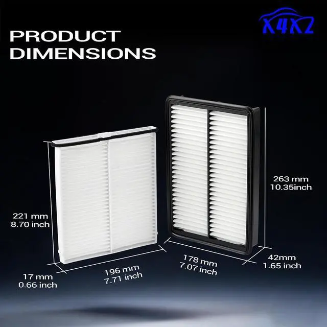 Alt view image 6 of 7 - CA11259 CF11811 Engine & Carbin Air Filter Kit for 2014-2018 Mazda 3 2.0L 2.5L, 2014-2021 Mazda 6 2.5L, 2013-2019 Mazda CX-5 2.0L, 2013-2025 Mazda CX-5 2.5L PEAR-13-3A0 KR11-61-J6X PE07-13-3A0A