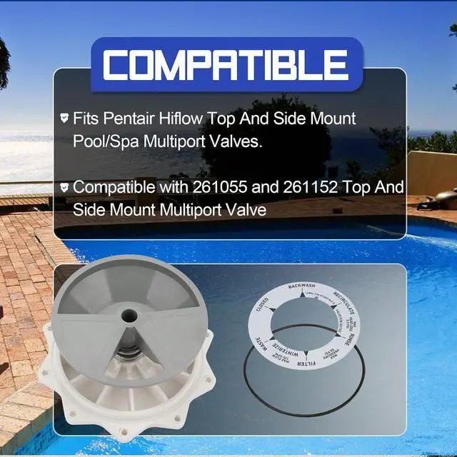 Alt view image 2 of 7 - 270067 2 Inch Top Valve Assembly Replacement Kit for Pentair Top and Side Mount Pool/Spa Multiport Valve Replace# 270067