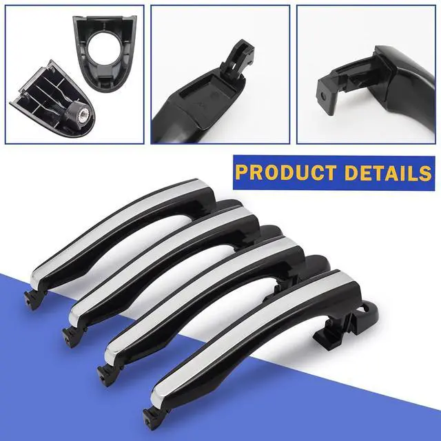 Alt view image 5 of 6 - 4PCS Exterior Outside Door Handles Front & Rear Left&Right Driver&Passenger Side for 2006-2011 Hyundai Azera 826513L000