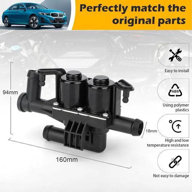 Alt view image 4 of 7 - 64219310349 Heater Control Valve - Water Control Valve for BMW F01 F02 F10 F11 F12 520i 523i 528i 535i 550i 640i 650i 740i 740Li 750i 750Li 760Li Alpina B6 B7 M5 M6 Replaces# 64114271156, 64119119164