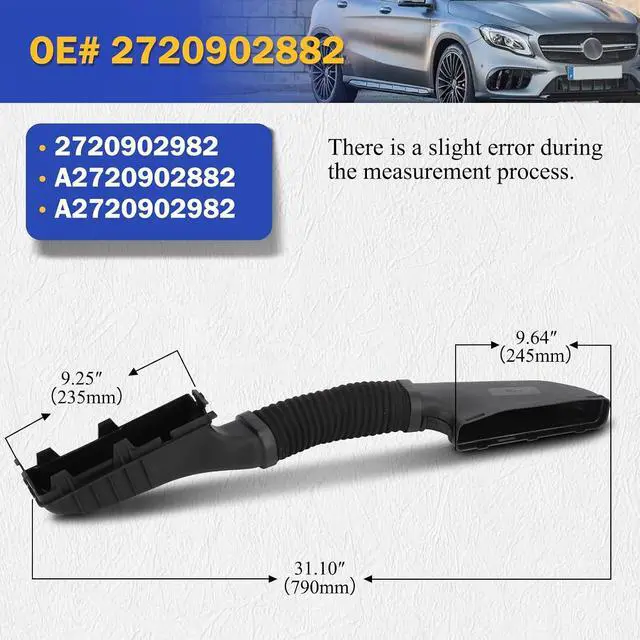 Alt view image 6 of 7 - 2700900382 Air Cleaner Intake Inlet Duct Hose for Mercedes-Benz 2014-2018 CLA250/2015-2018 GLA250/2015-2018 GLA45 AMG Replaces# 2700900282, 2700900601