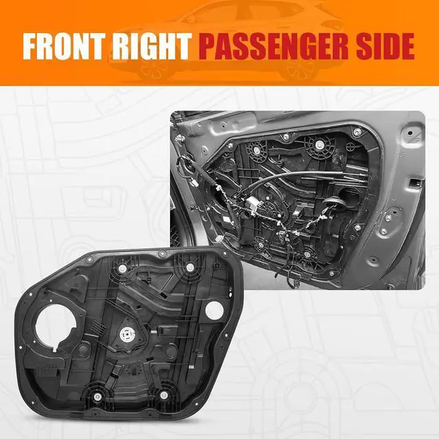 Alt view image 4 of 6 - Replacement Front Right Window Regulator Without Motor RH Passenger Side Compatible with Hyundai Tucson 2016-2020 82481-D3011 82481-D3010