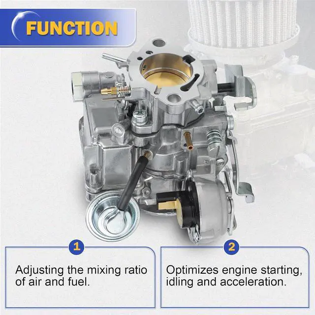 Alt view image 3 of 7 - 7043014 1 Barrel Carburetor for Chevy GMC L6 V6 6CYL 292 Engines 4.1L 250 Cu/4.8L 292 Cu Carb for Chevy C10 C20 C30 Nova P10 (Automatic Choke) Not 2-Barrel (OEM#7043017 7047314)