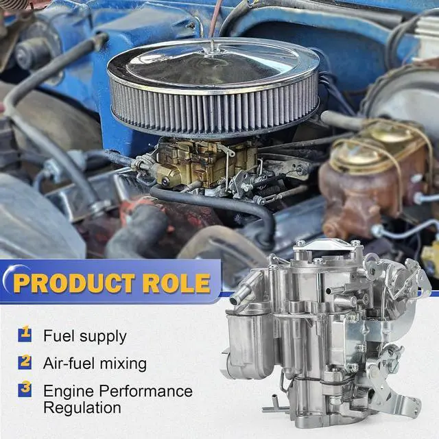 Alt view image 5 of 7 - 7043014 1 Barrel Carburetor for Chevy GMC L6 V6 6CYL 292 Engines 4.1L 250 Cu/4.8L 292 Cu Carb for Chevy C10 C20 C30 Nova P10 (Automatic Choke) Not 2-Barrel (OEM#7043017 7047314)