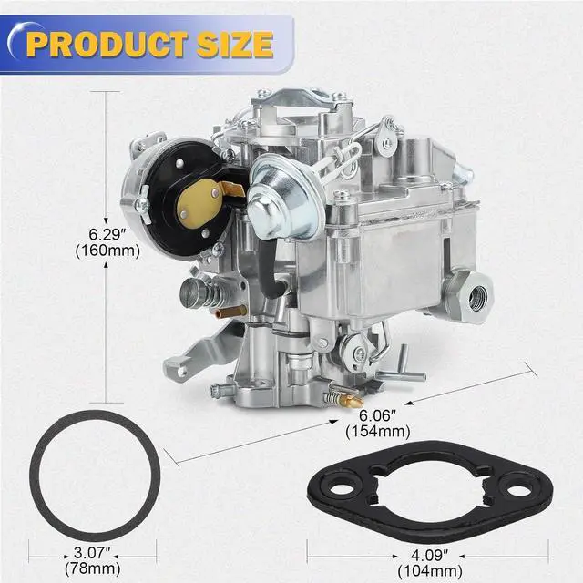 Alt view image 7 of 7 - 7043014 1 Barrel Carburetor for Chevy GMC L6 V6 6CYL 292 Engines 4.1L 250 Cu/4.8L 292 Cu Carb for Chevy C10 C20 C30 Nova P10 (Automatic Choke) Not 2-Barrel (OEM#7043017 7047314)