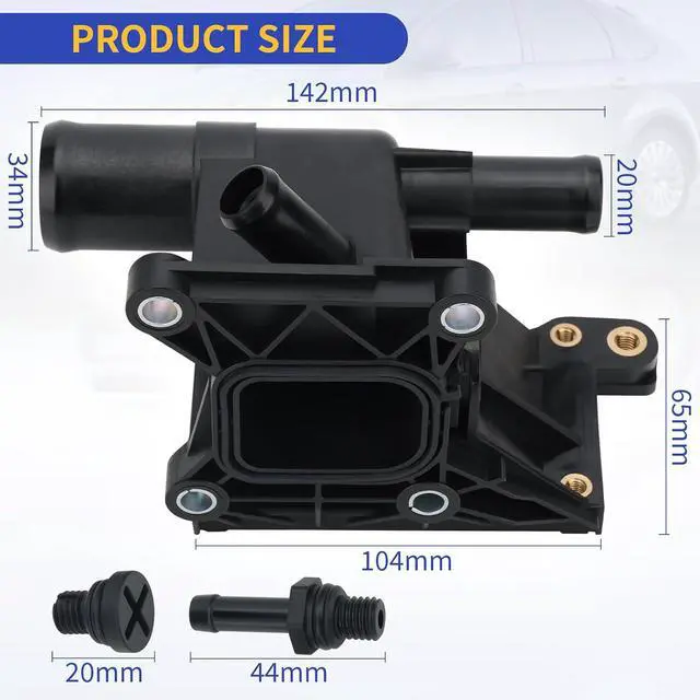 Alt view image 7 of 7 - 902-231 Engine Coolant Water Outlet for Ford Escape Focus Transit Connect for Mercury Mariner Milan Mazda Tribute 2003-2018 Replaces 6S4Z-8K556-A 8S4Z-8K556-A