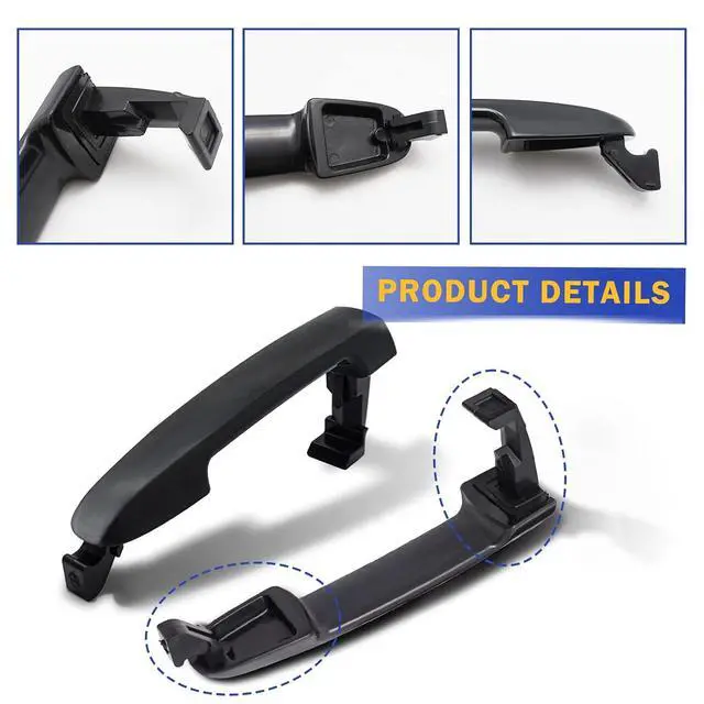 Alt view image 5 of 7 - 4Pcs Front Rear Left Right Exterior Door Handle Driver Passenger Side for 2006-2010 Hyundai Sonata 826513K000
