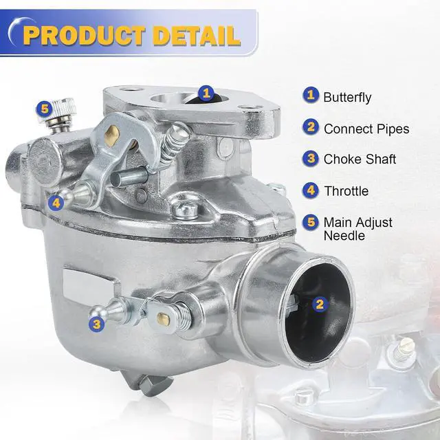 Alt view image 6 of 7 - 8N9510C-HD Marvel Schebler Carburetor for 1939-1953 Ford Tractor 2N 8N 9N TSX33 TSX241A TSX241B TSX241C Heavy Duty (OEM# 8N9510C,9N9510A, B3NN9510A)