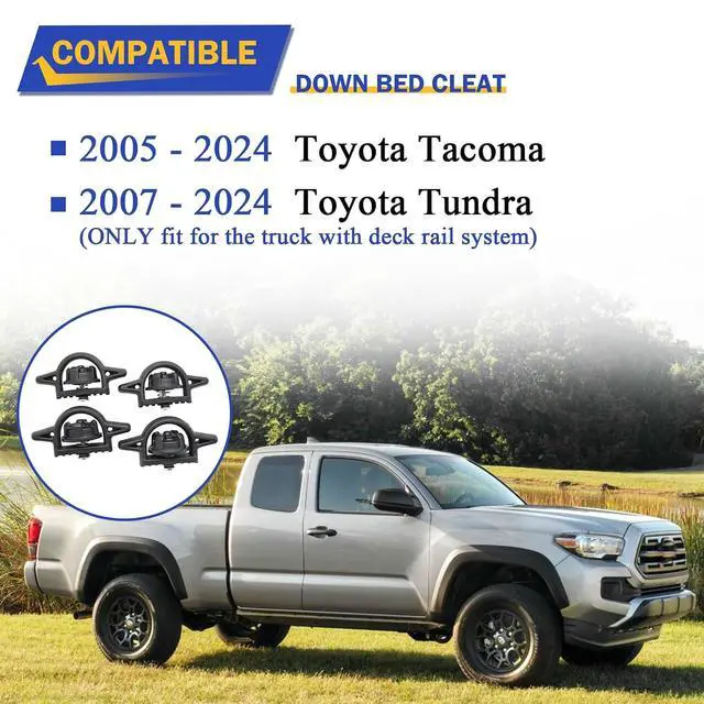 Alt view image 2 of 6 - 4 PCS Tie Down Bed Cleat for 2005-2024 Toyota Tacoma 2007-2024 Toyota Tundra PT278-35160