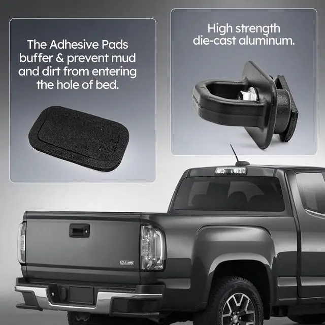 Alt view image 3 of 7 - DZ97903 Truck Bed Side Wall Tie Down Anchors, Bed Cargo Hooks for 2007-2024 Chevy Silverado 1500 2500 3500 Chevy Colorado IGMC Sierra 1500 2500 3500 I GMC Canyon 9PCS