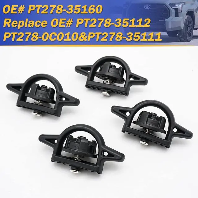 Alt view image 6 of 6 - 4 PCS Tie Down Bed Cleat for 2005-2024 Toyota Tacoma 2007-2024 Toyota Tundra PT278-35160