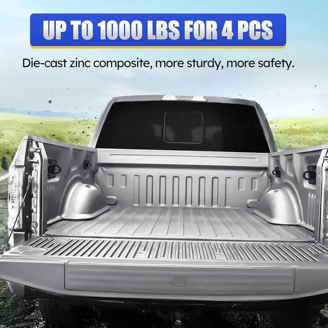Alt view image 3 of 6 - Truck Bed Tie Down Anchors for 2014-2024 Chevy Silverado 1500 2500HD 3500HD / 2015-2023 Chevy Colorado/ 2014-2024 GMC Sierra 1500 2500HD 3500HD / 2015-2024 GMC Canyon, 23146899 22854815 (Pack of 4)