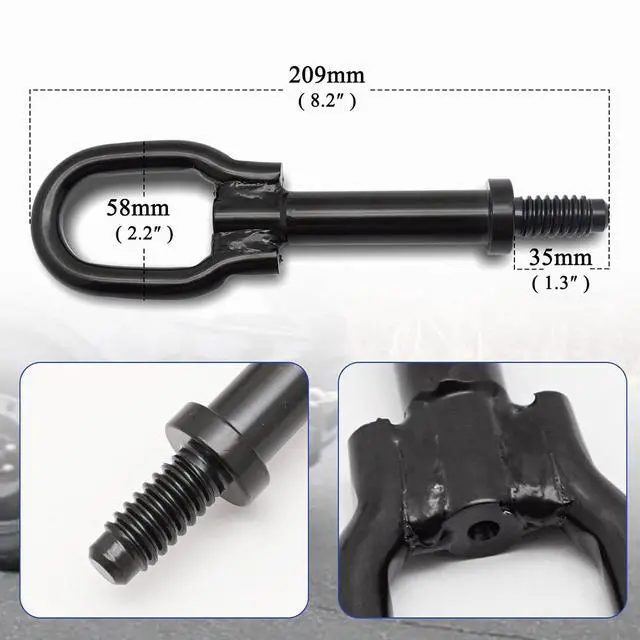 Alt view image 3 of 7 - Front&Rear Tow Hook Recovery Towing Hook for 2013-2021 Ford Escape Focus Fusion Mustang Edge GT Lincoln MKC MKZ # 6M2Z17A954A