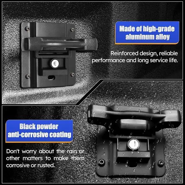 Alt view image 3 of 7 - Tie Down Anchors Cleats Bed with Tie Down Plates Brackets for 2015-2023 Ford F150 F250 F350 OE# FL3Z-99000A64-B & FL3Z-9928408-AB