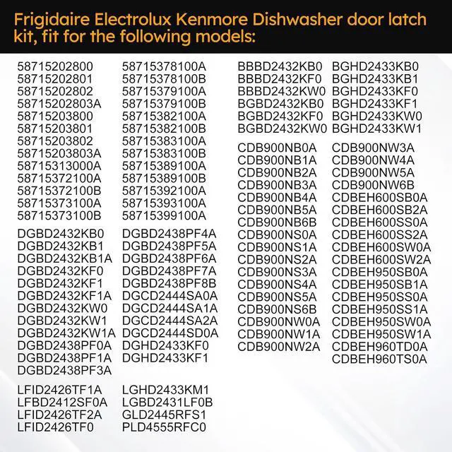 Alt view image 7 of 7 - 5304516818 Upgrade Dishwasher Door Latch & Door Switch Kit Compatible with Electrolux Kenmore Frigidaire Dishwasher Door Replaces# 5304525218 154543901 154758101 154543901 154722401-2 Year Warranty