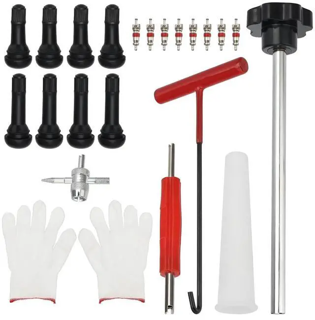 Main image of 51025 Quick Change Tire Valve Tool Kit with TR413/TR414,Tire Valve Stem Core Quickly Replacement Tool Kit for Replacing Leaky Valves in Cars,ATVs,Trucks, etc. 23PCS