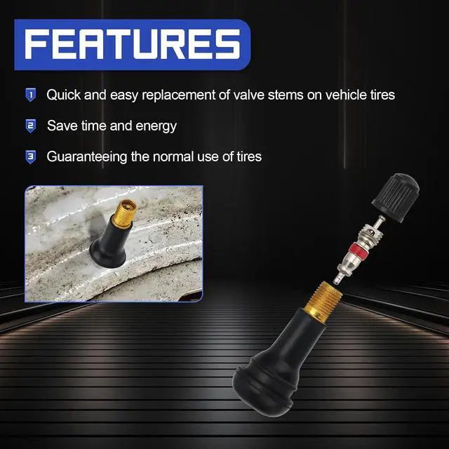 Alt view image 4 of 7 - 51025 Quick Change Tire Valve Tool Kit with TR413/TR414,Tire Valve Stem Core Quickly Replacement Tool Kit for Replacing Leaky Valves in Cars,ATVs,Trucks, etc. 23PCS