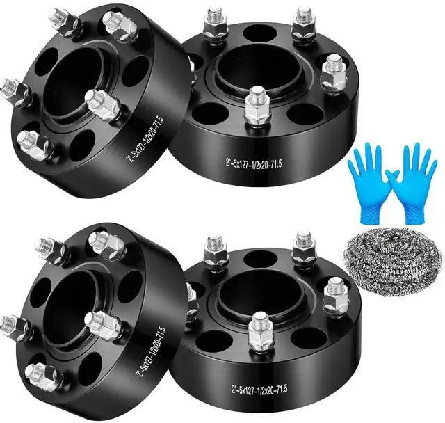 Main image of 2" 5x127mm Wheel Spacers Compatible with Jeep 07-17 Wrangler JK 2018, Commander 06-10, Grand Cherokee 99-10,Compatible with Dodge Journey 09-20, 71.5mm Bore 1/2x20 Studs & 5x5 HubCentric, 4PCS