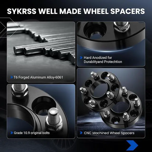 Alt view image 4 of 7 - 5x115mm Wheel Spacers 1inch Compatible with Chrysler 300 2005-2023, 71.5 mm Center Bore & 5 Lug Forged Wheel Adapters M14x1.5 Compatible with Dodge Challenger Charger Magnum, 2PCS