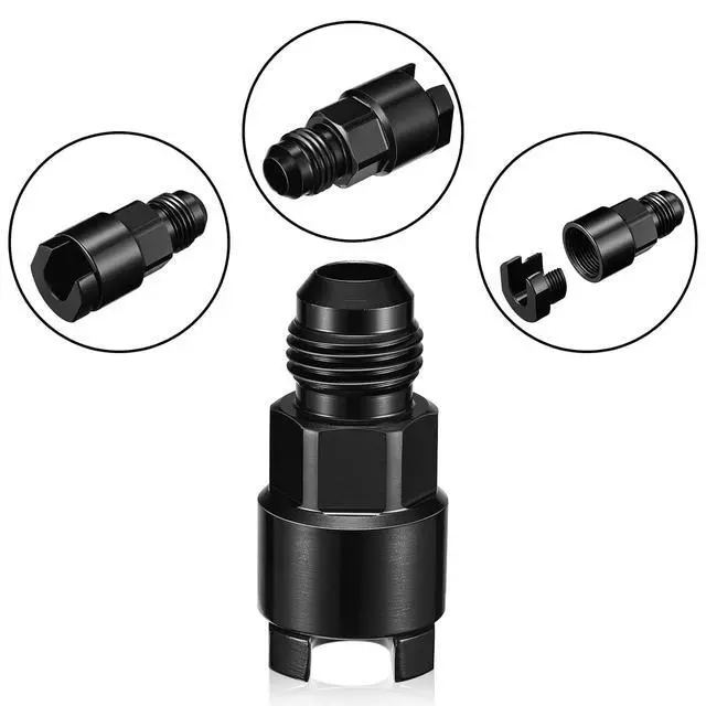 Alt view image 2 of 7 - 2 PCS 6AN Male Flared to 3/8", 5/16" SAE Quick Connect Female Screw On Adapter Fitting EFI Aluminum Connector Fuel Adapter Connector
